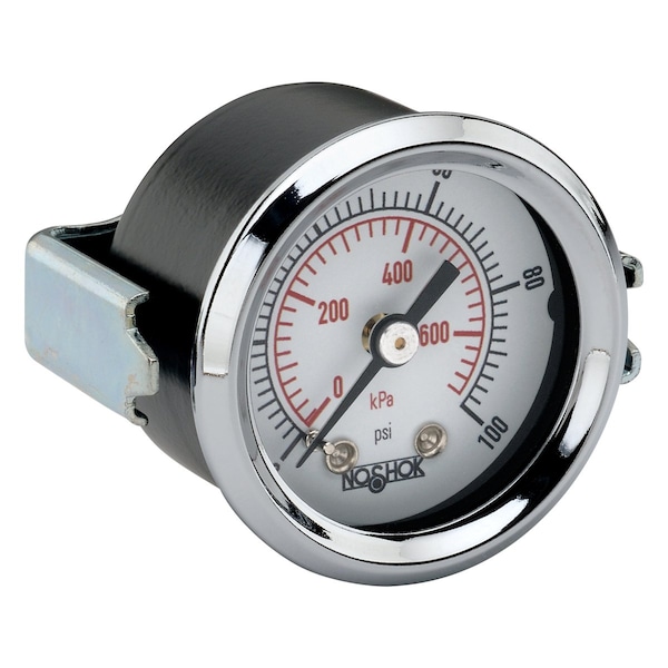Dry Pressure Gauge, 0 to 15 psi psi, 2-1/2 in Dial, 7/16 in-20; 1/4 in NPT, Back Location